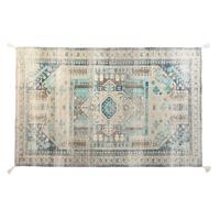 Tapijt DKD Home Decor Verouderde afwerking Blauw Katoen Arabisch (120 x 180 x 1 cm) - thumbnail