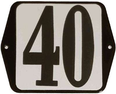 Huisnummer naambordje standaard 15x12 cm nummer 40 - Warentuin mix