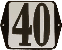 Huisnummer naambordje standaard 15x12 cm nummer 40 - Warentuin mix - thumbnail