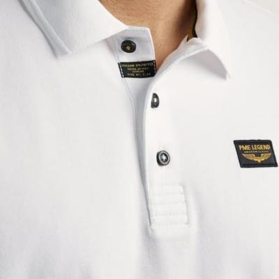 Pme Legend Short Sleeve Polo Cotton Elastan P Poloshirts 7003 - Bright White