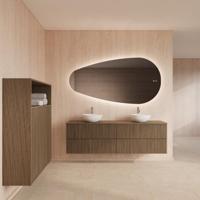 Badmeubelset Gliss Design Hybris Ash Grey 180 cm Met Waskom - thumbnail