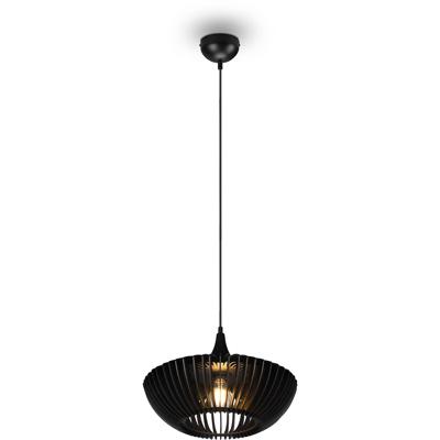 LED Hanglamp - Hangverlichting - Trion Colman - E27 Fitting - Rond - Mat Zwart - Aluminium