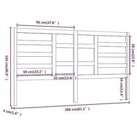 Hoofdbord 206x4x104 cm massief grenenhout zwart - thumbnail