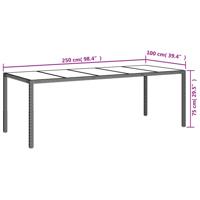 9-delige Tuinset met kussens poly rattan en glas grijs - thumbnail