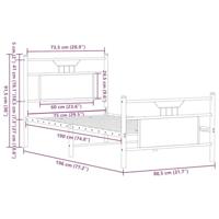 Bedframe zonder matras hout gerookt eikenkleurig 75x190 cm - thumbnail