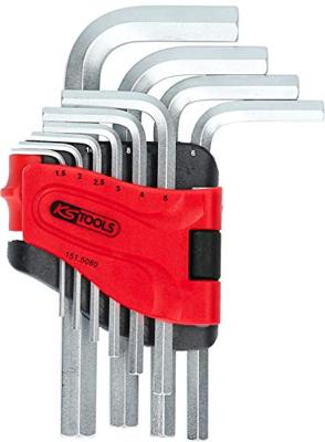 KS Tools 151.5080 Inbus Haakse schroevendraaierset 1.5 mm, 2 mm, 2.5 mm, 3 mm, 4 mm, 5 mm, 6 mm, 7 mm, 8 mm, 10 mm 10-delig