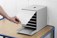 Durable Ladenbox | 7 laden m. intrekbare voorklep | grijs H322xB250xD365 mm | 1 stuk - 1712001050 1712001050 - thumbnail