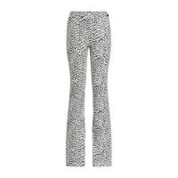 WE Fashion skinny broek met all over print wit/zwart - thumbnail