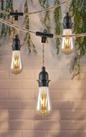 Vintage Hanglamp kit - 3-licht Linen Hanglamp met schakelaar 750 cm - Geschikt voor woonkamers en landhuizen - DIY kabel set met 3 x E27 lampfittingen - Geschikt voor lampenkappen - thumbnail