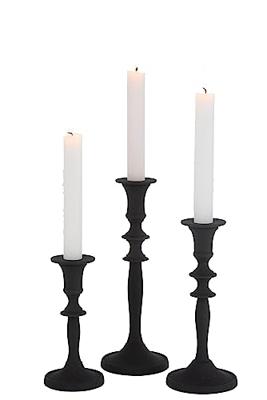 J-Line Set Van Drie Kaarshouder Klassiek Aluminium Zwart