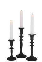 J-Line Set Van Drie Kaarshouder Klassiek Aluminium Zwart - thumbnail