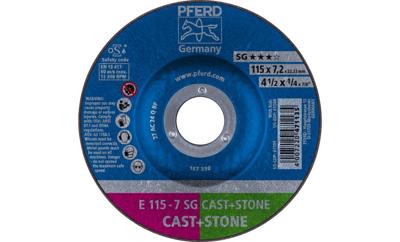 PFERD TOOLS 62911625 E 115-7 SG CAST+STONE Afbraamschijf gebogen Diameter 115 mm Boordiameter 22.23 mm Aluminium legering, Gietijzer, Giethuid, Beton, Titanium PFERD TOOLS 62911625 E 115-7 SG CAST+STONE Afbraamschijf gebogen Diameter 115 mm Boordiameter 22.23 mm Aluminium legering, Gietijzer, Giethuid, Beton, Titanium