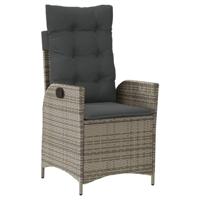 9-delige Tuinset met kussens poly rattan grijs - thumbnail
