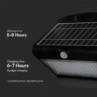 V-TAC VT-767-7-B Solar Wandlamp - IP65 Waterdicht - Zwart - 8W - 850 Lumen - 4000K - thumbnail