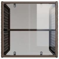 4-delige Loungeset met kussens poly rattan bruin - thumbnail