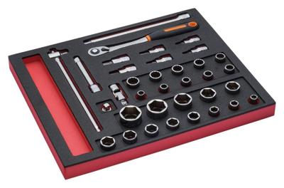 Bahco Foaminlay Fit&Go 2/3 met doppen en toebehoren 1/2" - 35-delig - FF1F2201