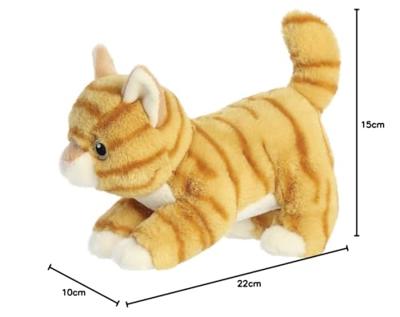 Eco Nation Pluchen knuffel - oranje kat - 21 cm