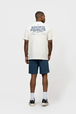 Equalité Societe 2.0 Oversized T-Shirt Heren Gebroken Wit/Donkerblauw - Maat M - Kleur: Gebroken Wit | Soccerfanshop