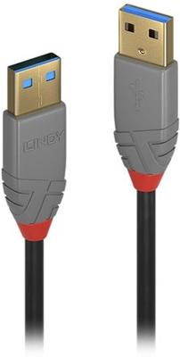LINDY USB-kabel USB 3.2 Gen1 (USB 3.0 / USB 3.1 Gen1) USB-A-stekker, USB-A-stekker 0,50 m zwart 367