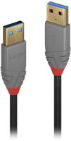 LINDY 36754 USB-kabel USB 3.2 Gen1 (USB 3.0 / USB 3.1 Gen1) USB-A stekker, USB-A stekker 5.00 m Zwart, Grijs - thumbnail