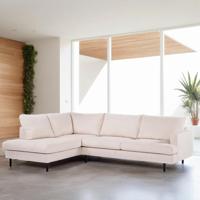 BASE 3-zits Hoekbank 'Aireal' Links, Rib, kleur Beige - thumbnail