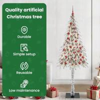 VidaXL Kerstboom met 300 led met standaard wit 210 cm pe en staal - thumbnail