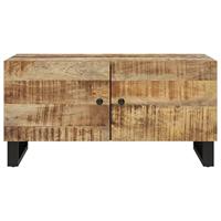 Salontafel 80x50x40 cm massief mangohout en bewerkt hout - thumbnail