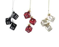 Decoris kersthanger glas dobbelsteen - assortiment - thumbnail