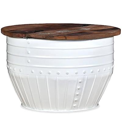 Salontafel tonvormig massief gerecycled hout wit