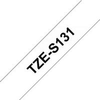 Brother TZe-S131 Labeltape extra sterk klevend Tapekleur: Transparant Tekstkleur: Zwart 12 mm 8 m - thumbnail