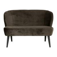 WOOOD Bankje 'Sara' Velvet, kleur Groen - thumbnail