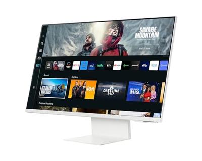 SAMSUNG Smart Monitor M8 Wit – 32 inch – VA-paneel, UHD 4K (3840 x 2160), 60 Hz, 4 ms, in hoogte verstelbaar, kantelbaar, draaibaar, 2 x HDMI (2.0), USB-C (65 W), 2 x USB-A, Smart TV, Gaming Hub