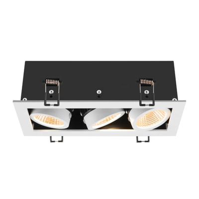 SLV Vierkante led inbouwspotKadux Triple 3x Led - wit - 3000K - 1007568