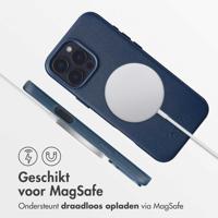 Accezz MagSafe Leather Backcover voor iPhone 16 Pro Max Telefoonhoesje Blauw - thumbnail