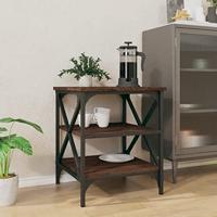 Bijzettafel 40x42x50 cm bewerkt hout bruin eikenkleur - thumbnail