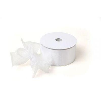 Organza lint 25mm x 25 meter wit