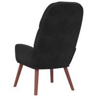 Relaxstoel fluweel zwart - thumbnail