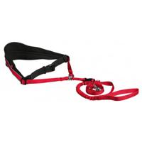 TRIXIE HONDENRIEM MET BUIKRIEM NEOPREEN GEVOERD ROOD 70-120X1,2 CM / 110-150X2 CM - thumbnail