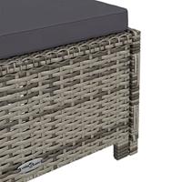 Ligbed met donkergrijs kussen poly rattan grijs - thumbnail