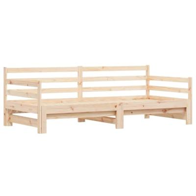 Slaapbank met onderschuifbed 90x190 cm massief grenenhout