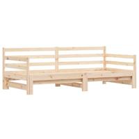 Slaapbank met onderschuifbed 90x190 cm massief grenenhout - thumbnail