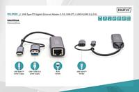 Digitus DN-3028 Netwerkadapter 2.5 GBit/s USB, USB-A 3.0, USB-A 3.1 Gen 1, USB-A 3.2 Gen 1, USB-A - thumbnail