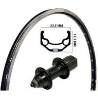 Kgs achterwiel 28 inch (622) zac19 zw/zilver cassette 7 speed uitval - thumbnail