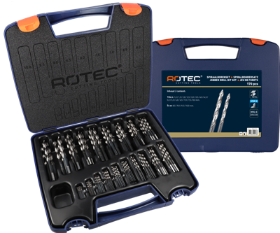 Rotec Spiraalborenset | 104 - STEP-X | DIN 338 | 170-dlg | ø1-10 - 900.0176