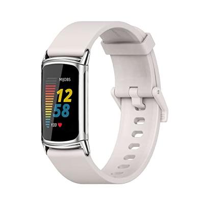 FitBit Charge 5 & 6 Extra soft siliconen bandje - Lichtgrijs + zilveren connector FitBit Charge 5 & 6 Extra soft siliconen bandje - Lichtgrijs + zilveren connector