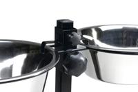 Standaard met 2 rvs 25 cm hondenvoerbakken zwart - thumbnail