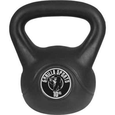 Kettlebell 10 kg zwart kunststof