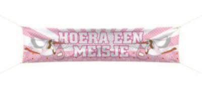 Straatbanier Hoera een meisje