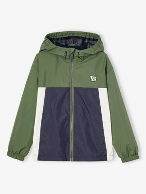 Windjack colorblock voor jongens kaki Windjack colorblock voor jongens kaki