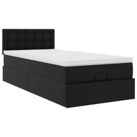 Ottoman bed met matrassen en LED's 120x200cm kunstleer zwart - thumbnail